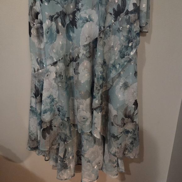 R&M Richards Plus Size Women's Teal Whimsical Fairy Floral Maxi Dress. 2 PC. 16 - Picture 10 of 16